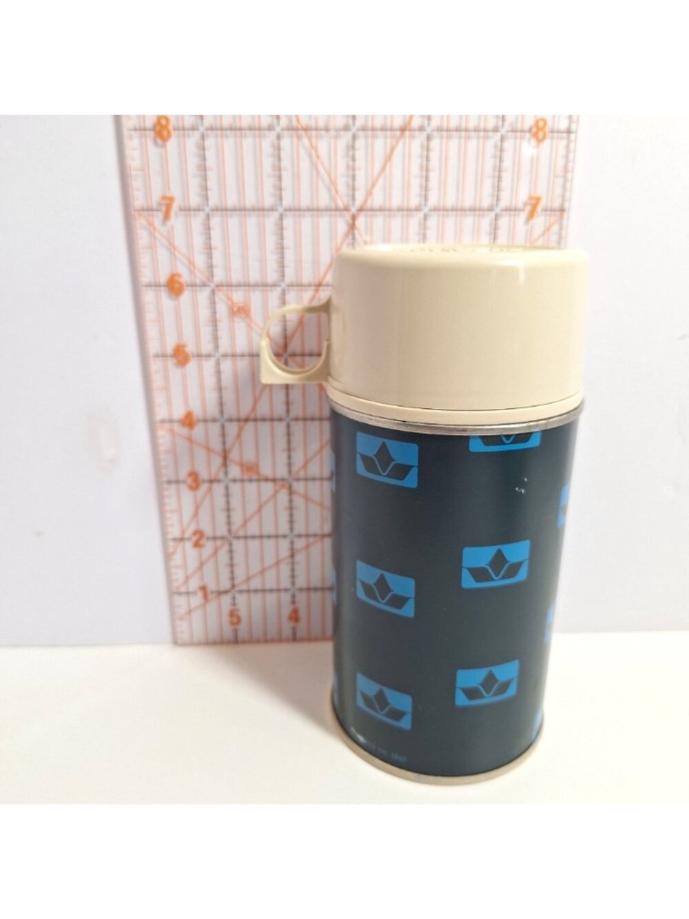 King Seeley Thermos Blue Crown Pattern 6.5 Inch Vintage - Picture 6 of 8